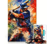 Rompecabezas para Adultos de 1000 Piezas,Jugador de béisbol,Abstracto,sin Costuras,Arte,Juego Mental,Regalo,Juego Lento,Regalo de Arte navideño (50x75cm)