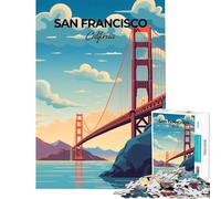 Rompecabezas para Adultos de 1000 Piezas Juguete de Viaje de San Francisco Juego Intelectual Juegos relajantes Carrera de Velocidad de Manos Excelentes Regalos para los Amantes de los Juegos 75x50cm