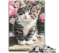 Rompecabezas para Adultos de 1000 Piezas, Juguete Educativo antiestrés de Gatito, Regalo para Amigos y Familiares, 50x75cm