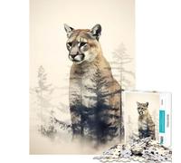 Rompecabezas para Adultos de 1000 Piezas Juguete Intelectual Cougar Juegos educativos Divertidos y con Humor Regalo para cumpleaños (tamaño 38x52cm)