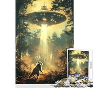 Rompecabezas para Adultos de 1000 Piezas Juguete No es el Mapache decoración de Pared Obra de Arte Regalo Juego Educativo con póster a Juego y Hoja de Trivia tamaño 38x52cm