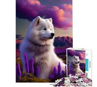 Rompecabezas para Adultos de 1000 Piezas Juguetes de Naturaleza Samoyedo Juegos educativos Juego Educativo de Carreras de Velocidad Regalos para Mujeres y Hombres (tamaño 38x52cm)