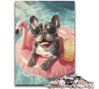 Rompecabezas para Adultos de 1000 Piezas, Juguetes de Pug Nadador, Juegos educativos, antiestrés, adecuados para decoración de Escritorio, 50x75cm