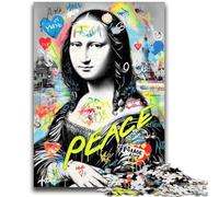 Rompecabezas para Adultos de 1000 Piezas, Juguetes educativos de Grafiti de Mona Lisa, para aliviar el estrés, interacción Entre Padres e Hijos, para Mayores de 14 años, 50x75cm