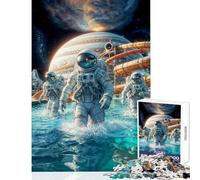 Rompecabezas para Adultos de 1000 Piezas Júpiter Luna Europa Divertidos Juguetes de Bricolaje Gran Regalo para Juegos Juegos relajantes Lista de Deseos con Papá Noel tamaño 50x75cm