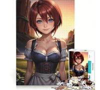 Rompecabezas para Adultos de 1000 Piezas Kairi Vestida con un Dirndl, Juguetes para armar, una Forma Divertida de Reducir el estrés, con póster y Hoja de Preguntas a Juego 50x75cm