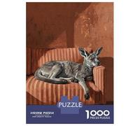 Rompecabezas para Adultos De 1000 Piezas Kangaroo Napping on Striped Couch Rompecabezas para Adultos Juegos Familiares Vacaciones En Casa Matar El Tiempo para Cumpleaños, Navidad 70x50cm/1000pcs