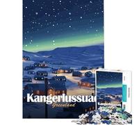 Rompecabezas para adultos de 1000 piezas Kangerlussuaq Groenlandia Escena nocturna Desafío de inteligencia cerebral Juguetes adictivos Juegos divertidos Alivia el estrés Regalos para mujeres y hombres
