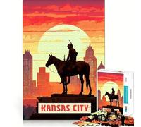 Rompecabezas para Adultos de 1000 Piezas,Kansas City,con uniones Suaves,Divertido para Resolver Problemas,Juego Casual,Ideal para cumpleaños,Arte y Entretenimiento (50x75cm)
