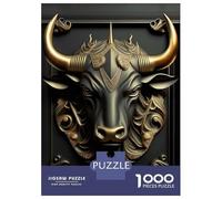 Rompecabezas para Adultos De 1000 Piezas King Bull Golden Art Deco Rompecabezas para Adultos Juguete Decoración De Pared Difícil Difícil para Cumpleaños, Navidad 38x26cm/1000pcs