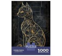 Rompecabezas para Adultos De 1000 Piezas Kintsugi Black Cat Rompecabezas para Adultos Juego De Ingenio Regalo De Cumpleaños Desafío Educativo 38x26cm/1000pcs
