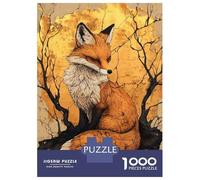 Rompecabezas para Adultos De 1000 Piezas Kintsugi Golden Fox Illustration Rompecabezas para Adultos Juego De Ingenio Regalos para Mujeres 52x38cm/1000pcs