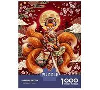 Rompecabezas Para Adultos De 1000 Piezas Kitsune in Kimono with Cherry Blossoms Rompecabezas Para Adultos Juguetes Antiestrés Análisis Y Lógica Oferta Como Regalos Para Toda La Familia 38x26cm/1000pcs