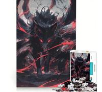 Rompecabezas para Adultos de 1000 Piezas, Kitsune Negro, Poder, Juegos relajantes, Desafío difícil, Fortalece el Amor Entre Parejas 50x75cm