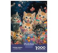 Rompecabezas para Adultos De 1000 Piezas Kittens and Candy Rompecabezas para Adultos Juego Práctico Corte De Precisión 38x26cm/1000pcs