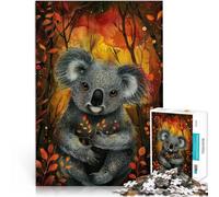 Rompecabezas para Adultos de 1000 Piezas “Koala de otoño” Madera，para Mayores de 14 años Análisis y lógica Regalos de Amigo Secreto。tamaño：50x75cm/19.68x29.52pulgada