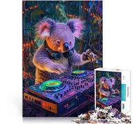 Rompecabezas para Adultos de 1000 Piezas Koala DJ Juego Familiar para aliviar el estrés: desafío difícil Grandes Regalos y Juguetes 38x26cm