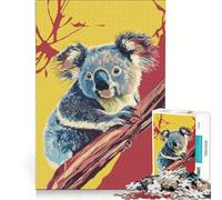 Rompecabezas para Adultos de 1000 Piezas Koala en una Rama Juegos relajantes y Actividades Divertidas para Hacer en casa Incluye póster y Hoja de Preguntas a Juego 50x75cm