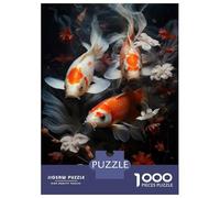 Rompecabezas para Adultos De 1000 Piezas Koi Fish Pond Wall Art Print Rompecabezas para Adultos Juego De Ingenio Ensamblaje De Patrones Juego Desafiante Regalos 38x26cm/1000pcs