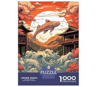 Rompecabezas para Adultos De 1000 Piezas Koi Japanese Landscapes Rompecabezas para Adultos Juguete Decoración De Pared Carrera De Velocidad Manual 52x38cm/1000pcs