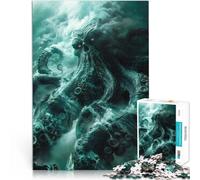 Rompecabezas para Adultos de 1000 Piezas Kraken Enojado Alivia el estrés Vacaciones en casa Matar el Tiempo Buen Regalo 38x26cm