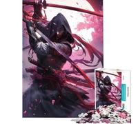 Rompecabezas para Adultos de 1000 Piezas Kunoichi carmesí Ideal para divertirse en casa Mujeres Juego Familiar para Mayores de 14 años (38x52cm)