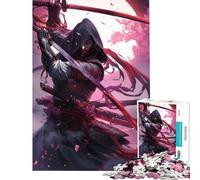 Rompecabezas para Adultos de 1000 Piezas Kunoichi carmesí Ideal para divertirse en casa Mujeres Juego Familiar para Mayores de 14 años (38x26cm)