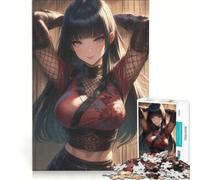 Rompecabezas para Adultos de 1000 Piezas Kunoichi la Aldea lúdica Juguetes para armar una Forma Divertida de Reducir el estrés con póster y Hoja de Preguntas a Juego 38x26cm