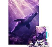 Rompecabezas para Adultos de 1000 Piezas La Ballena púrpura buceando Rompecabezas para Adultos Juego de ingenio decoración de Pared Regalos para Amigos y Familiares (tamaño 50x75cm)