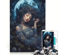 Rompecabezas para Adultos de 1000 Piezas La Bella Durmiente bajo la luz de la Luna Juguetes para armar para la diversión Familiar con Piezas de Formas aleatorias Que encajan Perfectamente 38x52cm