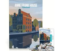 Rompecabezas para Adultos de 1000 Piezas: La casa de Ana Frank, Juego Interactivo, Actividades Familiares, Lista de Deseos con Papá Noel 38x26cm