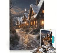 Rompecabezas para Adultos de 1000 Piezas La casita mágica de Invierno Juego de ingenio dificultad Alta Toda la Familia 38x52cm