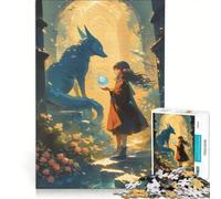 Rompecabezas para Adultos de 1000 Piezas La Chica Mágica y el Zorro Juguete Educativo Divertido y con Humor Incluye póster y Hoja de Preguntas a Juego 50x75cm