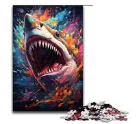 Rompecabezas para Adultos de 1000 Piezas La Colorida psicodelia de la mitología del tiburón Divertido Rompecabezas Familiar Gran Regalo para Adolescentes a Partir de 14 años 75 x 50 cm
