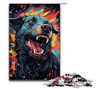 Rompecabezas para Adultos de 1000 Piezas La Colorida psicodelia de los Perros cósmicos Patrón de ensamblaje Ayuda al Cerebro a ejercitar Juguetes adictivos para Cultivar la Paciencia 75x50cm