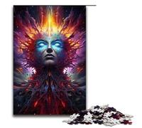 Rompecabezas para Adultos de 1000 Piezas la Colorida psicodelia del Dios del Universo Regalo de cumpleaños para Adolescentes a Partir de 14 años 75 x 50 cm