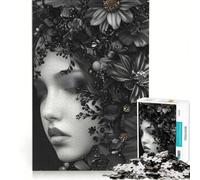 Rompecabezas para Adultos de 1000 Piezas La Flor Negra y Dorada Juego práctico difícil y desafiante Colección de Artistas Bellas Artes 38x26cm