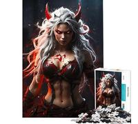 Rompecabezas para Adultos de 1000 Piezas La Furia de Kitsune Bárbaro Juguete de Rompecabezas para Adultos Decoración de Pared Desafío difícil cumpleaños (Tamaño 38x26cm)