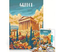 Rompecabezas para Adultos de 1000 Piezas: La Gloria de la Antigua Grecia, Juegos Familiares, antiestrés, con póster y Hoja de Preguntas a Juego 50x75cm