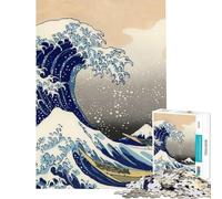 Rompecabezas para Adultos de 1000 Piezas La Gran Ola de Kanagawa Juego práctico Una Obra de Arte cumpleaños y Navidad (Tamaño 38x52cm)