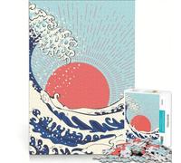 Rompecabezas para Adultos de 1000 Piezas La Gran Ola de Kanagawa, Juegos educativos, decoración, Cada Pieza es única 50x75cm