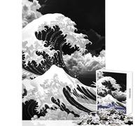 Rompecabezas para Adultos de 1000 Piezas: La Gran Ola de Kanagawa Juguetes para Decorar el hogar Regalos de Amigo Secreto Juego de ingenio Cada Pieza es única (tamaño 50x75cm)