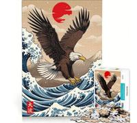 Rompecabezas para Adultos de 1000 Piezas La Gran Ola del Águila, Juguetes para armar, para la diversión Familiar, con Piezas de Formas aleatorias Que encajan Perfectamente 38x52cm