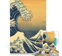 Rompecabezas para Adultos de 1000 Piezas La Gran Ola Japonesa, un Juego Imposible Que Mejora la Memoria, con Piezas de Formas aleatorias Que encajan Perfectamente 50x75cm