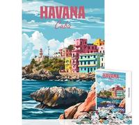 Rompecabezas para Adultos de 1000 Piezas La Habana Cuba Juguetes antiestrés Grandes Regalos y Juguetes Juegos educativos interacción Entre Padres e Hijos tamaño 38x52cm