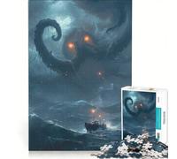 Rompecabezas para Adultos de 1000 Piezas La ira del Kraken, decoración de Pared, decoración Perfecta, cumpleaños 50x75cm