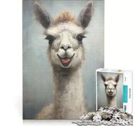 Rompecabezas para Adultos de 1000 Piezas La Llama Vintage Feliz Juguetes para armar Entrena tu Cerebro y Tus Manos con póster y Hoja de Preguntas a Juego 50x75cm