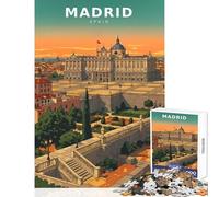 Rompecabezas para Adultos de 1000 Piezas La majestuosidad en Tonos Pastel del Palacio de Madrid Juego de ingenio Juguete de Carreras de Velocidad Decoración de Pared Ideal para Decorar el Escritorio