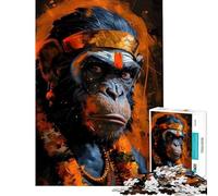 Rompecabezas para Adultos de 1000 Piezas La Mirada de Hanuman Rompecabezas para Adultos Juego Familiar Una Obra de Arte Un Gran Regalo para los Amantes de los Juegos (tamaño 38x52cm)