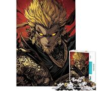 Rompecabezas para Adultos de 1000 Piezas La Mirada del Guerrero de la Furia Dorada para Juegos educativos Juguetes educativos Regalos para Mujeres y Hombres (tamaño 75x50cm)